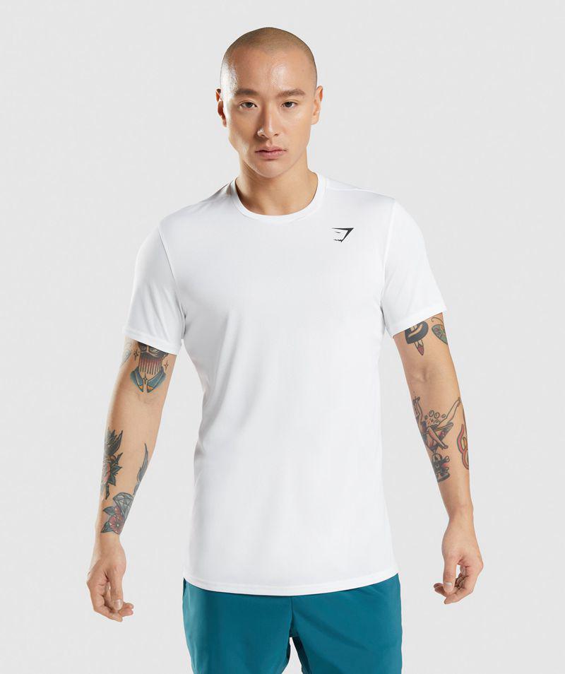 Gymshark Arrival T-Shirts Férfi Fehér  Hungary |  UCXEK-2351