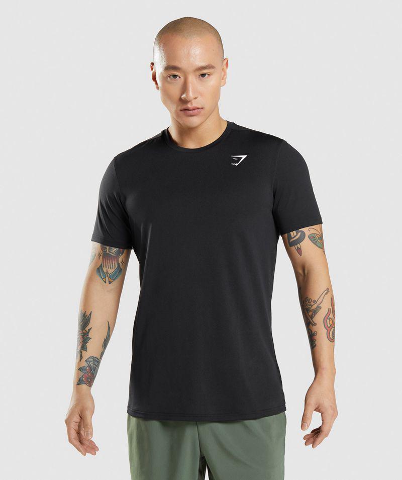 Gymshark Arrival T-Shirts Férfi Fekete  Hungary |  XNGPC-9586