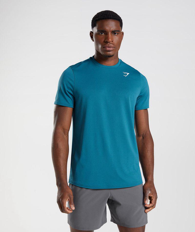 Gymshark Arrival T-Shirts Férfi Kék  Hungary |  LSPYM-0572