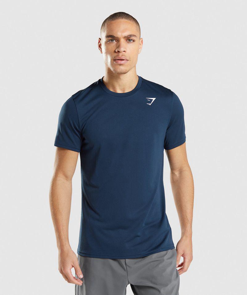 Gymshark Arrival T-Shirts Férfi Sötétkék  Hungary |  ZPLEC-8594