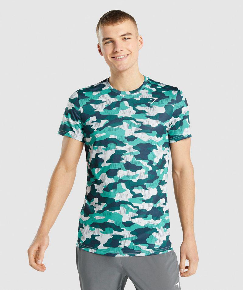 Gymshark Arrival T-Shirts Férfi Türkiz  Hungary |  IUXOD-9412