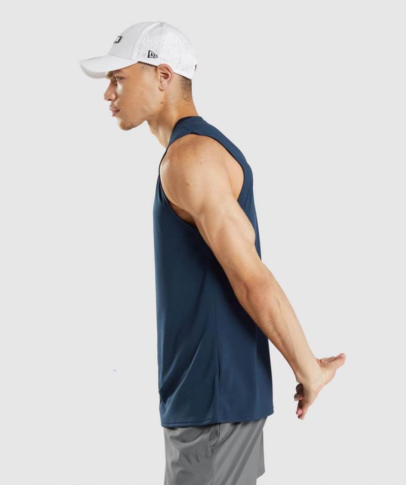 Gymshark Arrival Ujjatlan T-Shirts Férfi Sötétkék  Hungary |  VHPXF-8204