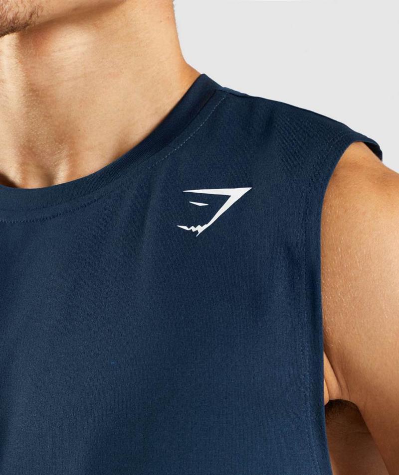 Gymshark Arrival Ujjatlan T-Shirts Férfi Sötétkék  Hungary |  VHPXF-8204