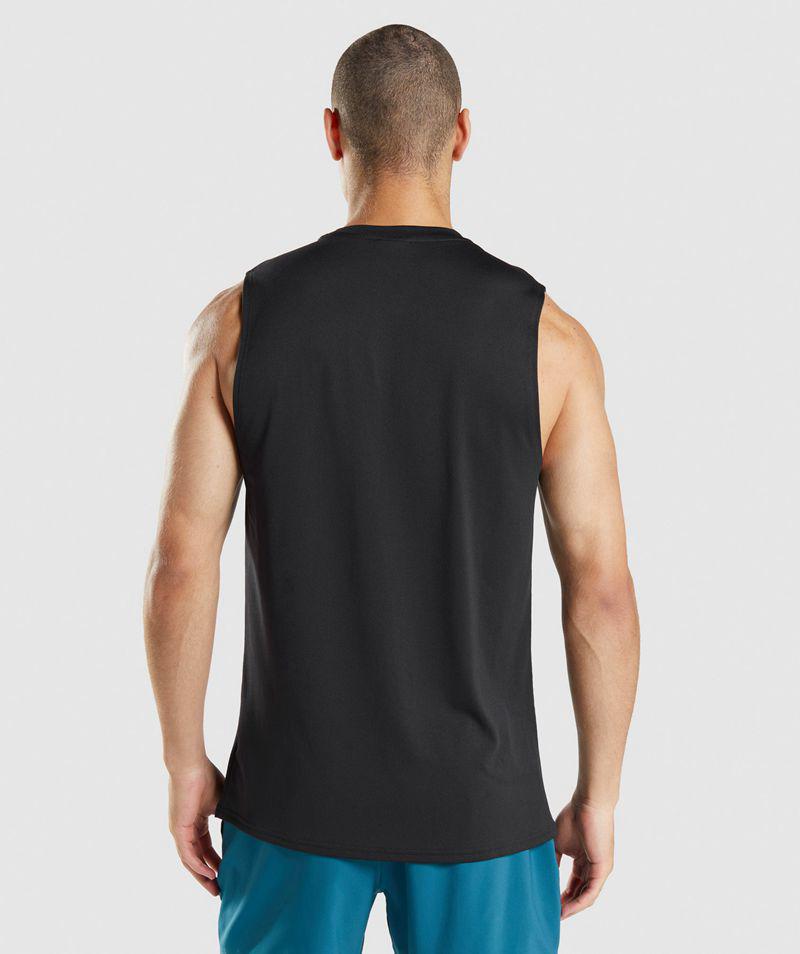 Gymshark Arrival Ujjatlan T-Shirts Férfi Fekete  Hungary |  XJEKF-4573