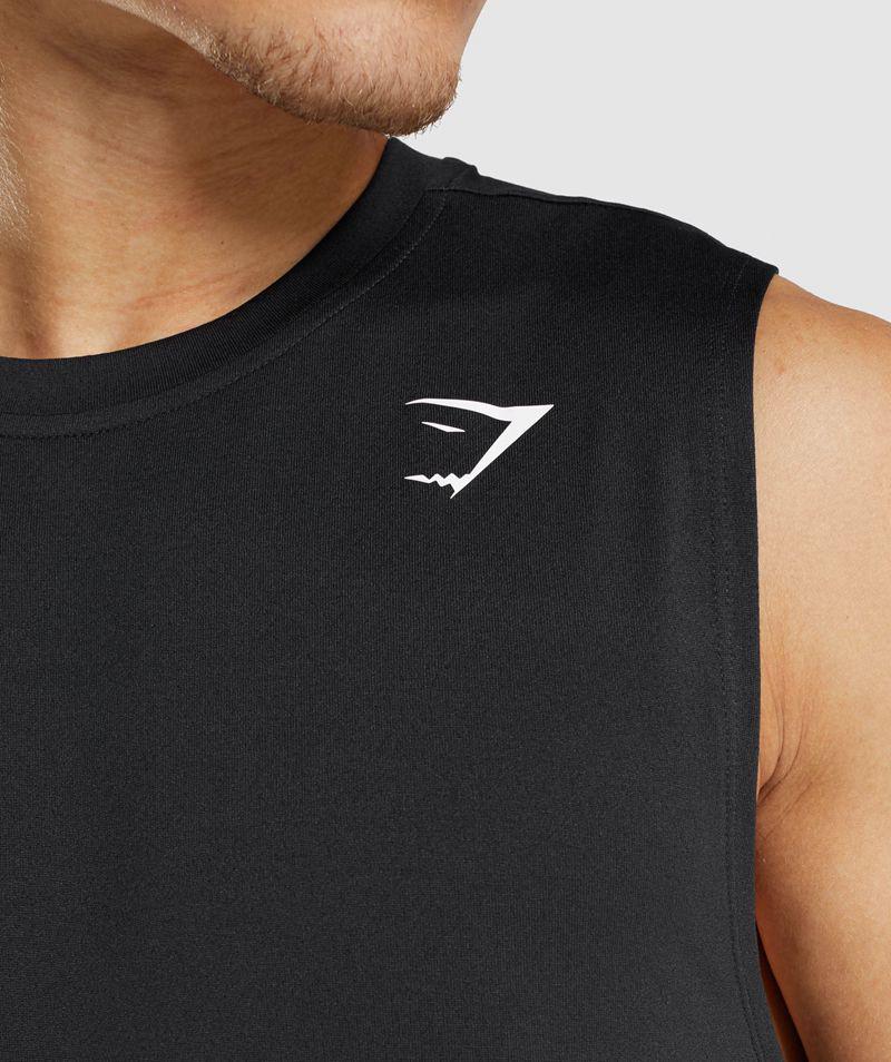 Gymshark Arrival Ujjatlan T-Shirts Férfi Fekete  Hungary |  XJEKF-4573