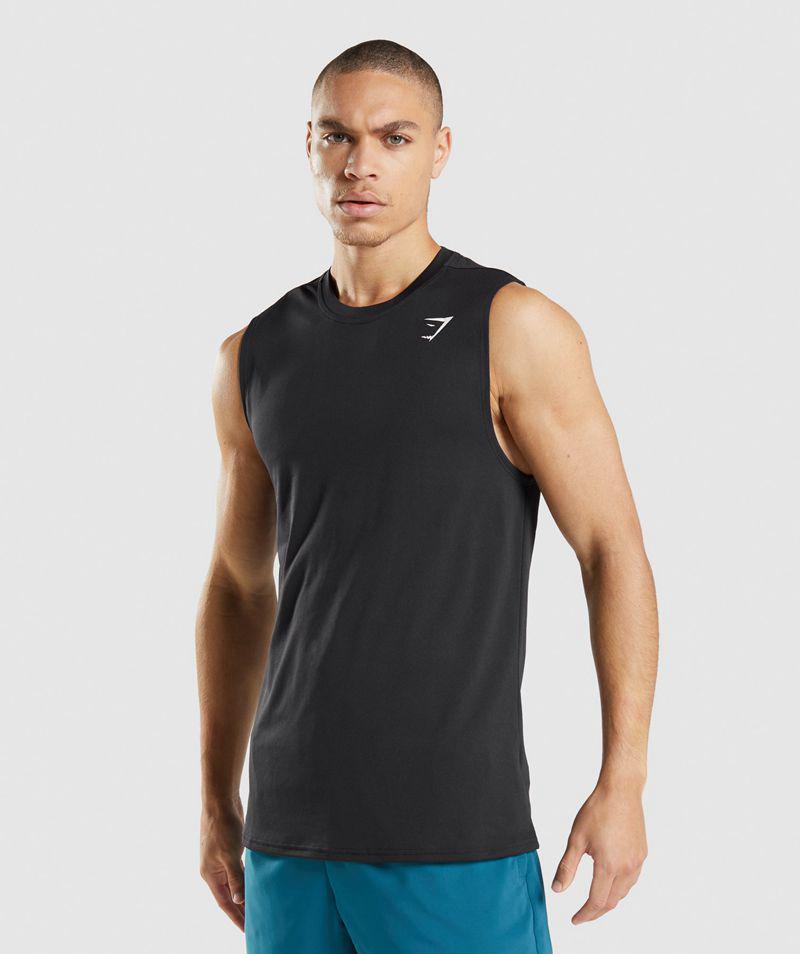 Gymshark Arrival Ujjatlan T-Shirts Férfi Fekete  Hungary |  XJEKF-4573