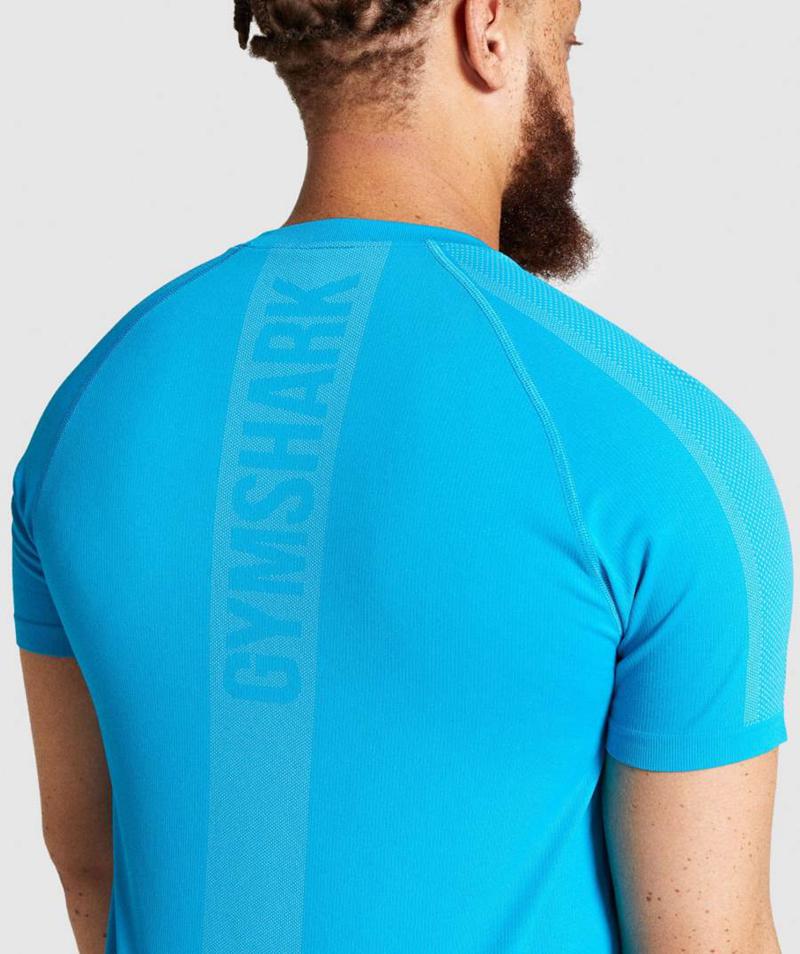 Gymshark Aspect Könnyű Seamless T-Shirts Férfi Kék  Hungary |  EAKFP-8230