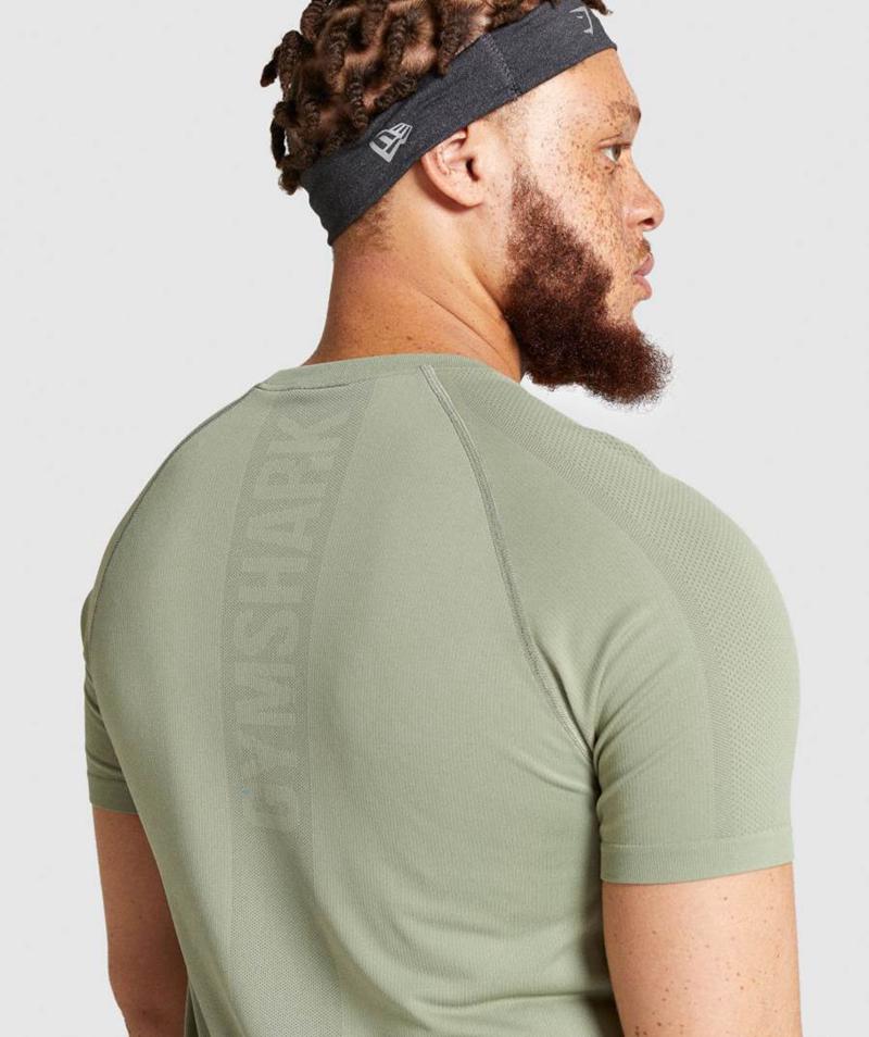 Gymshark Aspect Könnyű Seamless T-Shirts Férfi Világos Zöld  Hungary |  VLZUK-3817