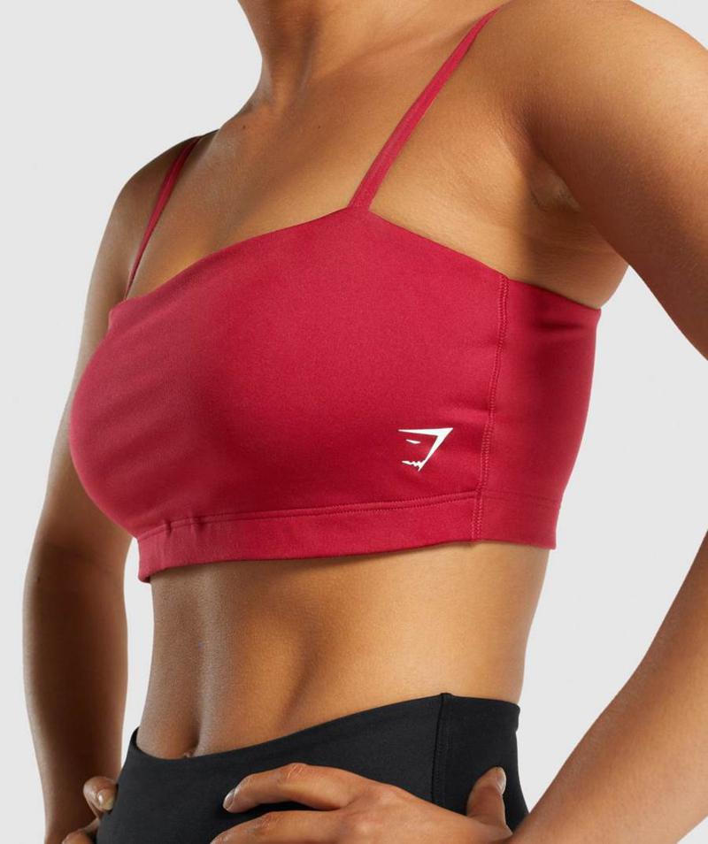 Gymshark Bandeau Sportmelltartó Női Bordó  Hungary |  ELDWS-2548