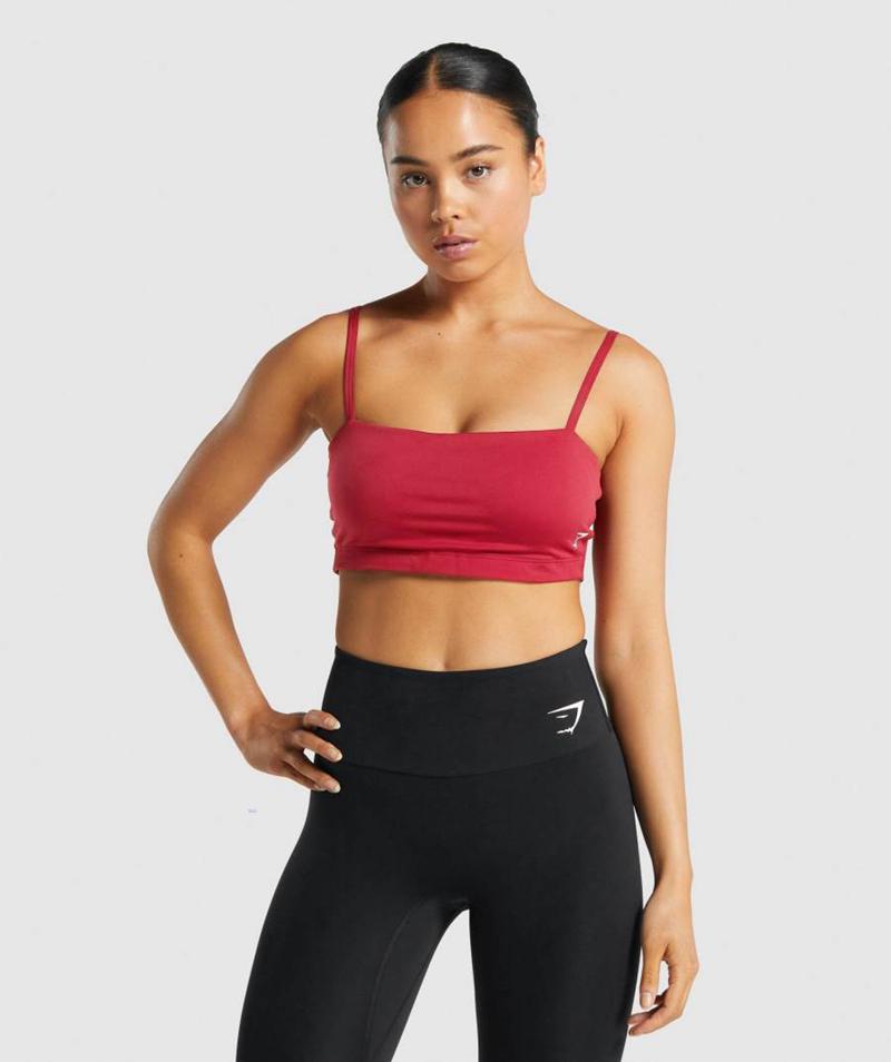 Gymshark Bandeau Sportmelltartó Női Bordó  Hungary |  ELDWS-2548