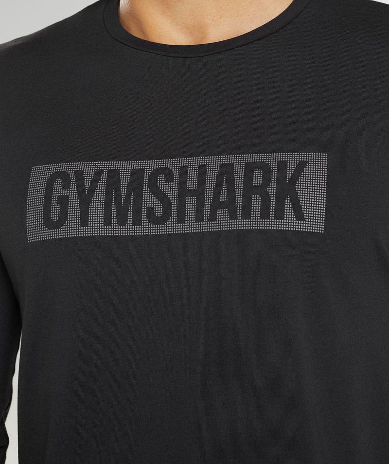 Gymshark Block Long Sleeve T-Shirts Férfi Fekete  Hungary |  PSYBD-1207