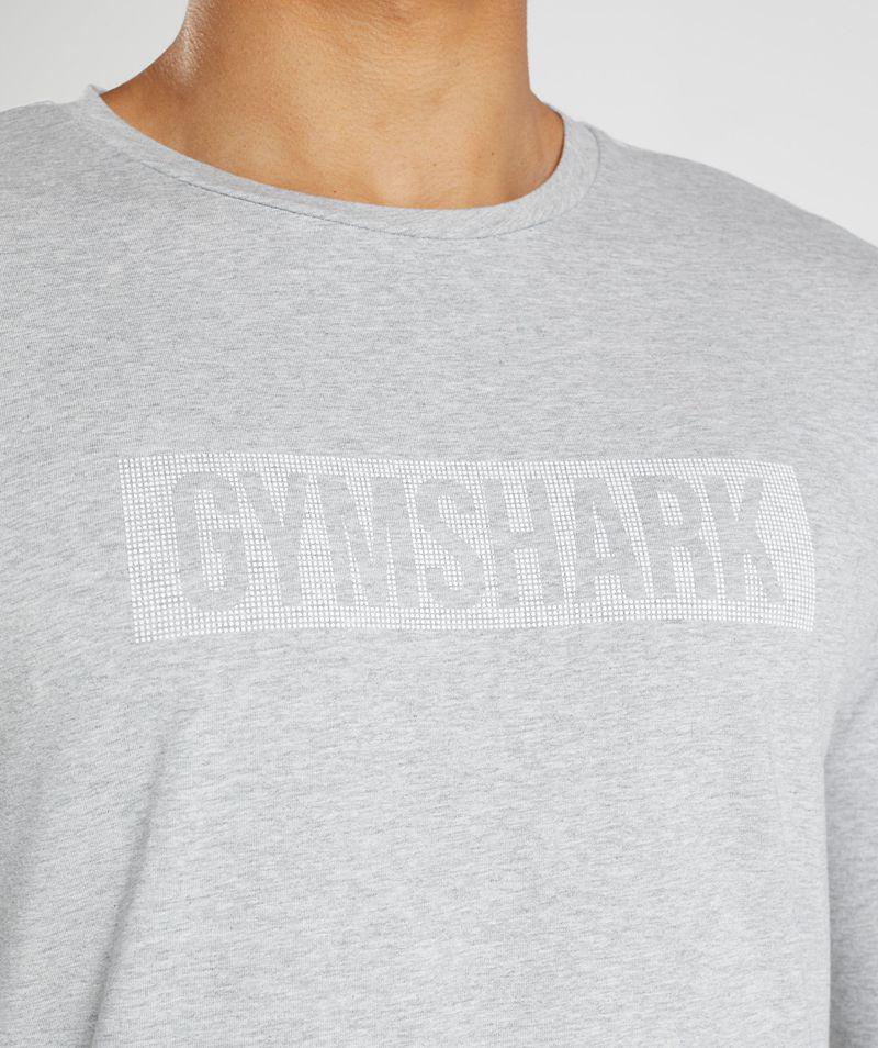 Gymshark Block Long Sleeve T-Shirts Férfi Világos Szürke  Hungary |  SZROF-1437