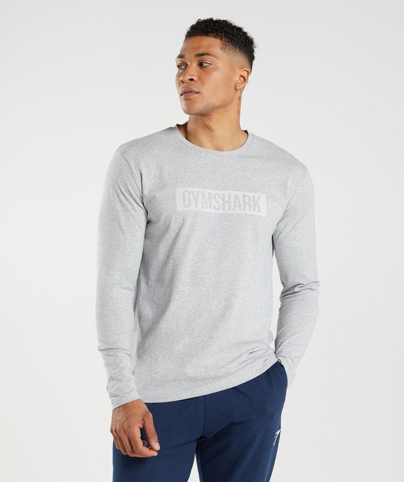 Gymshark Block Long Sleeve T-Shirts Férfi Világos Szürke  Hungary |  SZROF-1437