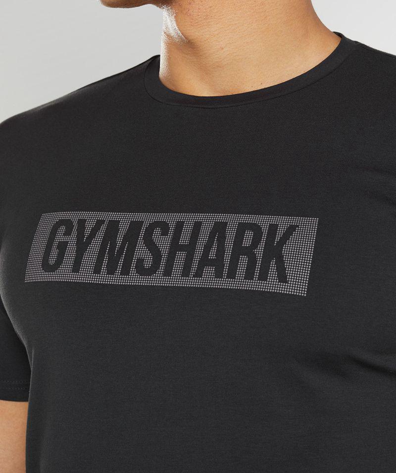 Gymshark Block T-Shirts Férfi Fekete  Hungary |  PFZAG-9716