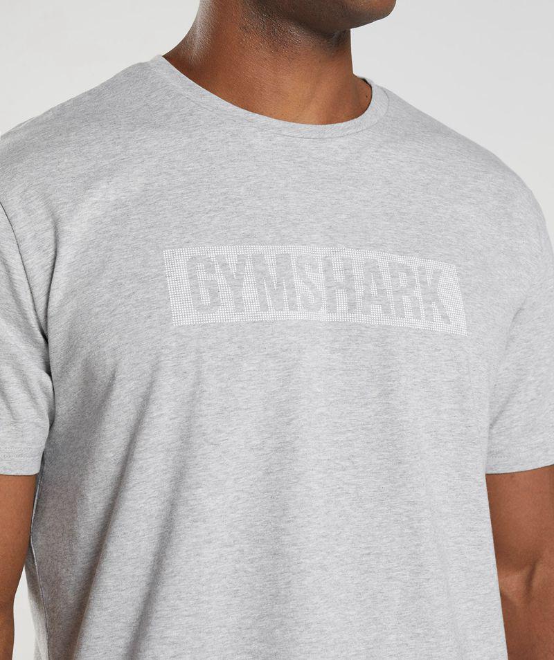 Gymshark Block T-Shirts Férfi Világos Szürke  Hungary |  BLPDW-8642