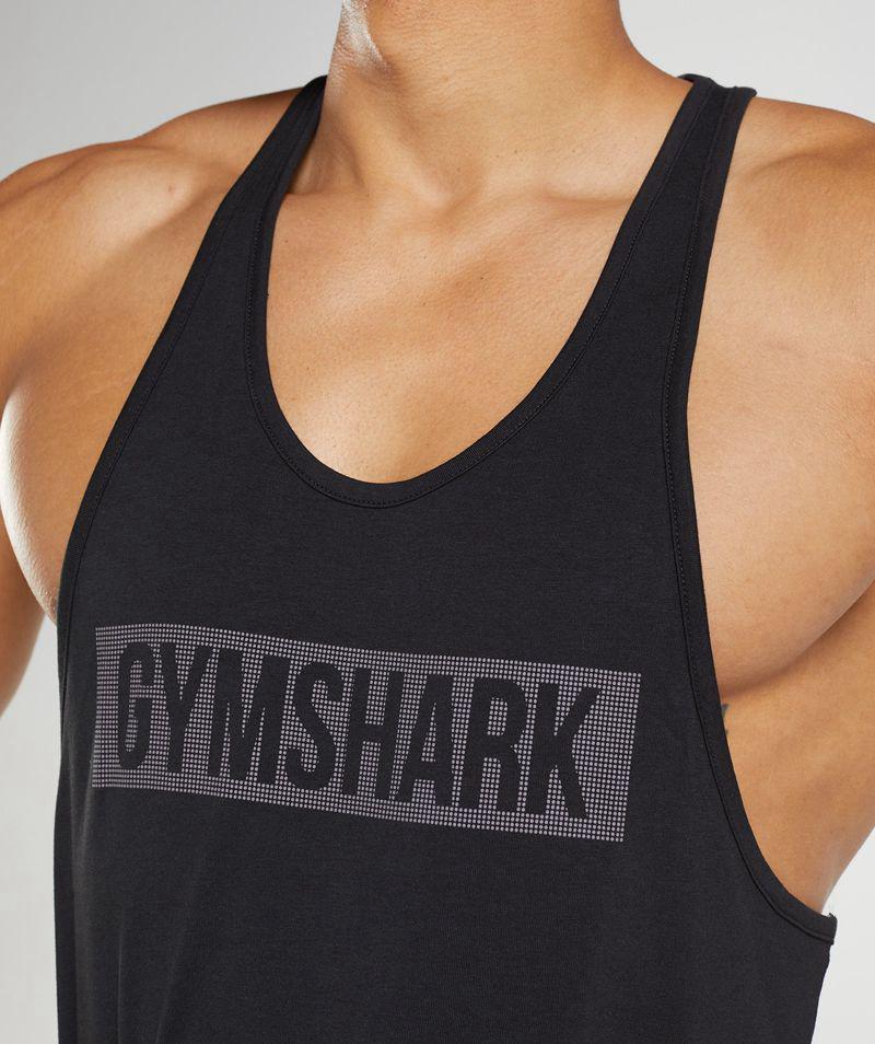 Gymshark Block Ujjatlan Póló Férfi Fekete  Hungary |  QWZJU-8401