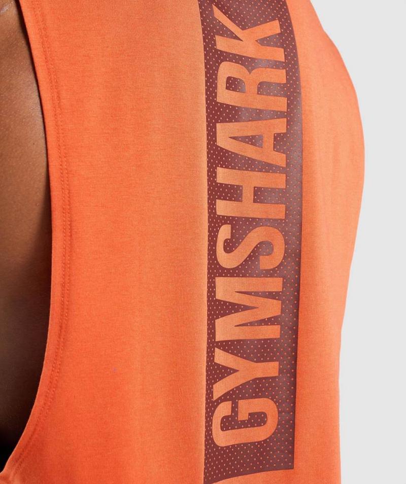 Gymshark Bold Drop Arm Ujjatlan Póló Férfi Narancssárga  Hungary |  LZASH-2961