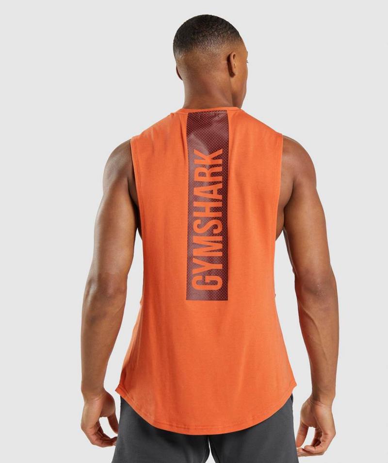 Gymshark Bold Drop Arm Ujjatlan Póló Férfi Narancssárga  Hungary |  LZASH-2961