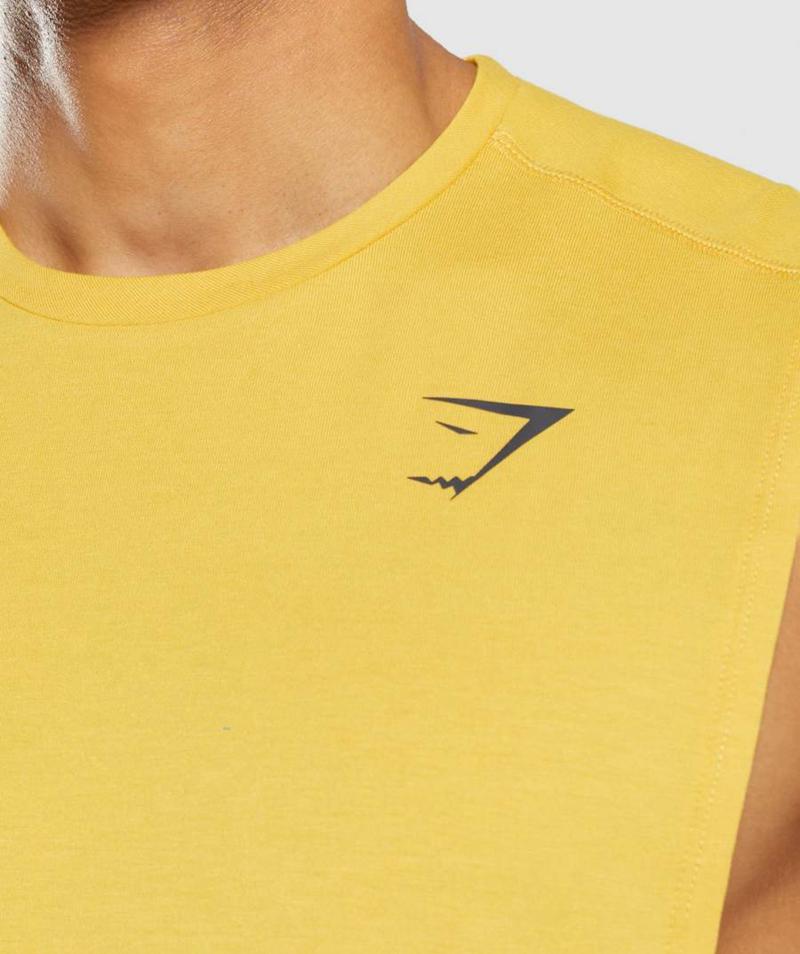 Gymshark Bold Drop Arm Ujjatlan Póló Férfi Sárga  Hungary |  ULBCH-6439