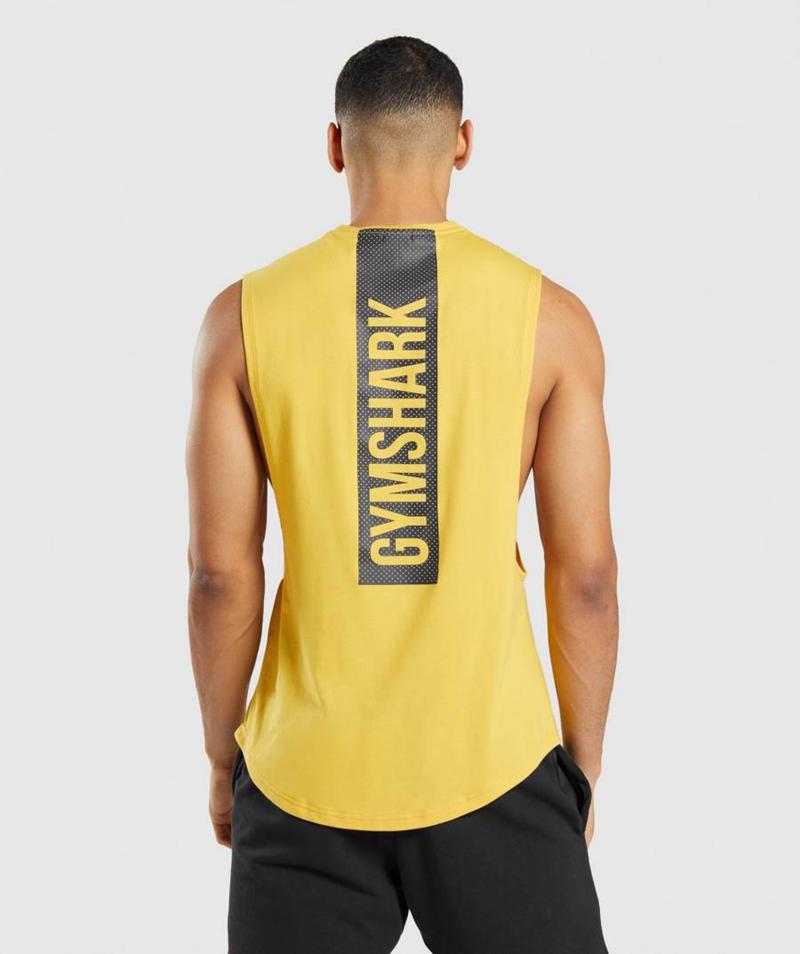 Gymshark Bold Drop Arm Ujjatlan Póló Férfi Sárga  Hungary |  ULBCH-6439