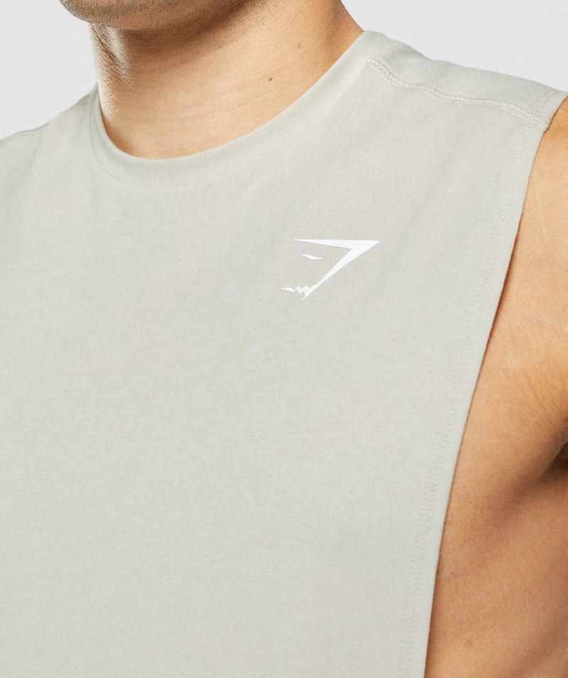 Gymshark Bold Drop Arm Ujjatlan Póló Férfi Szürke  Hungary |  ZPVAS-4157