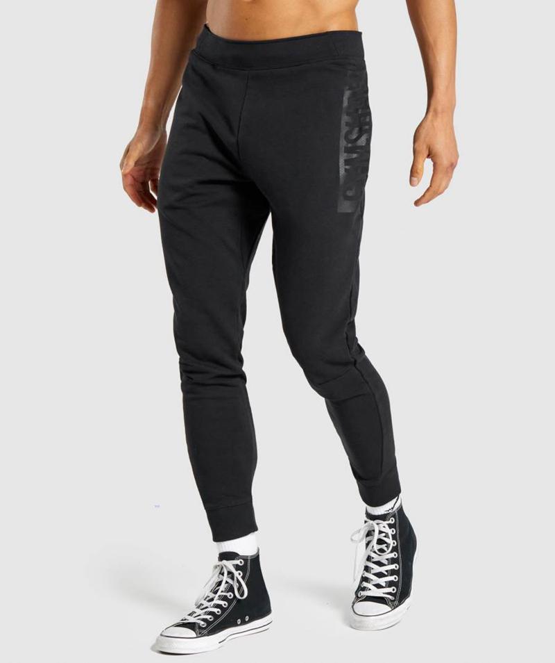 Gymshark Bold Jogger Nadrág Férfi Fekete  Hungary |  VZHKC-9145