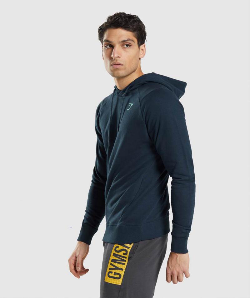 Gymshark Bold Kapucnis Pulóver Férfi Sötétkék  Hungary |  VJDAE-1678