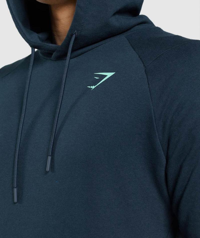 Gymshark Bold Kapucnis Pulóver Férfi Sötétkék  Hungary |  VJDAE-1678