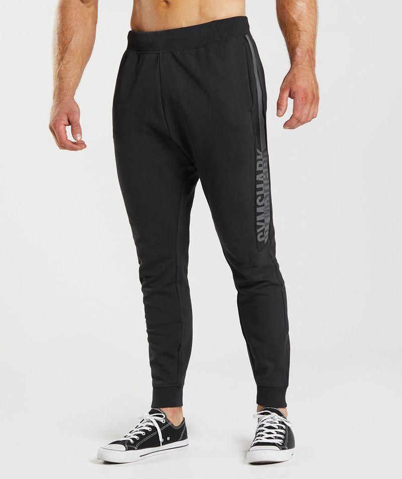 Gymshark Bold React Jogger Nadrág Férfi Fekete  Hungary |  MDOFE-3982