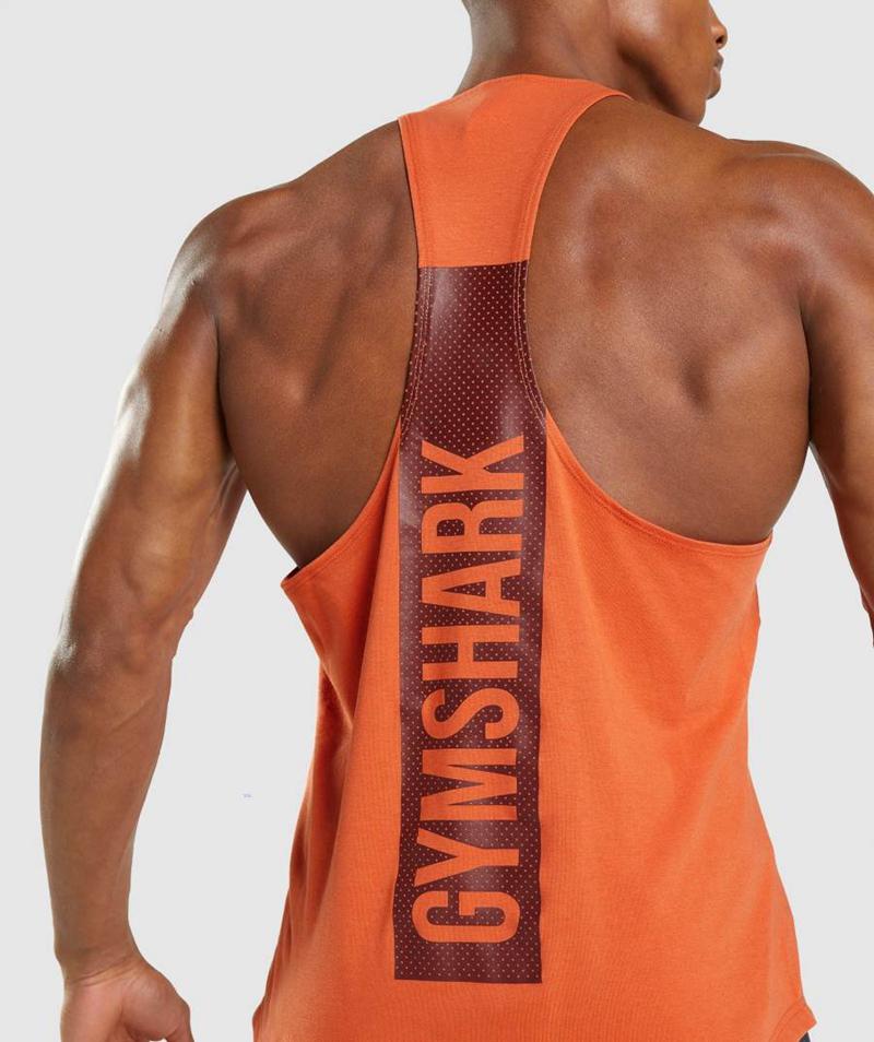 Gymshark Bold Stringer Ujjatlan Póló Férfi Narancssárga  Hungary |  FPKCV-9842