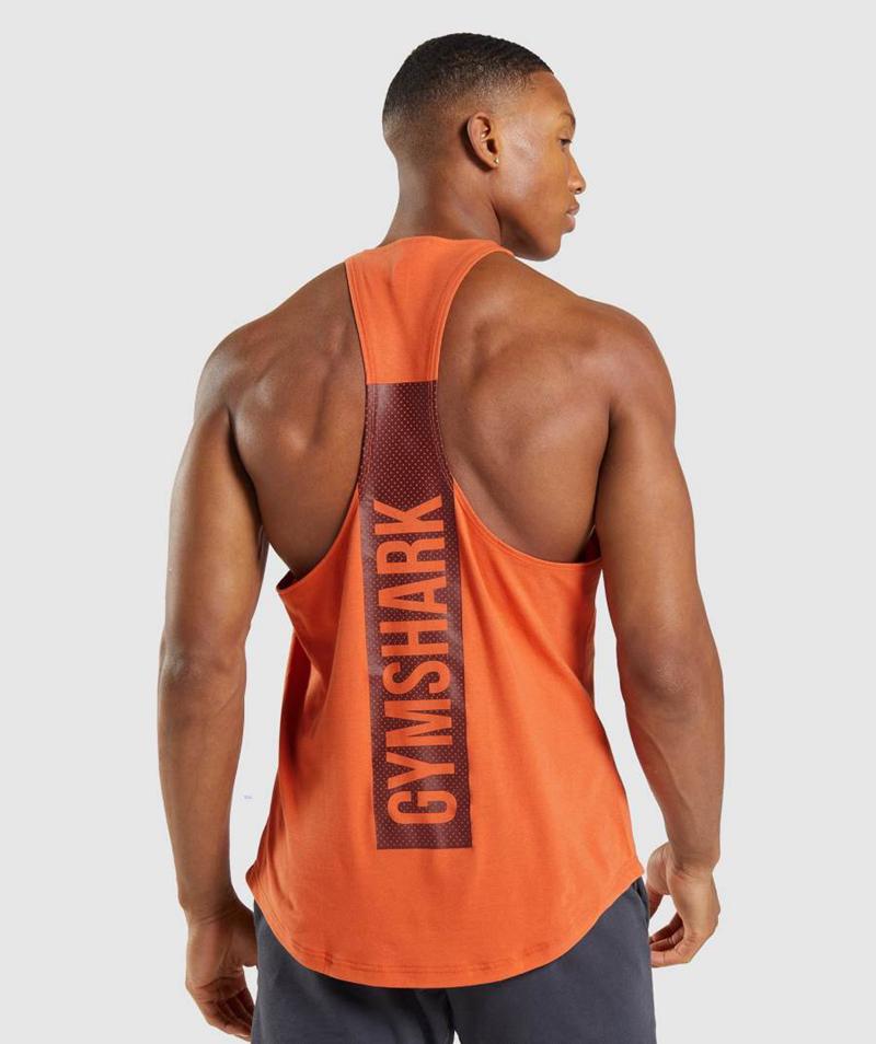 Gymshark Bold Stringer Ujjatlan Póló Férfi Narancssárga  Hungary |  FPKCV-9842