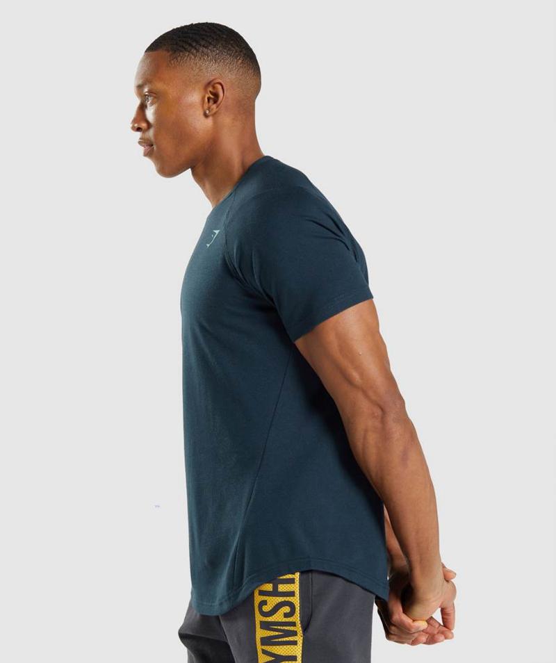 Gymshark Bold T-Shirts Férfi Sötétkék  Hungary |  EHLZY-1824