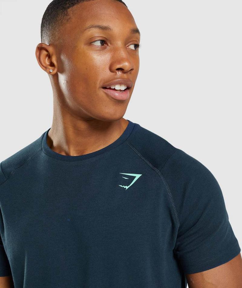 Gymshark Bold T-Shirts Férfi Sötétkék  Hungary |  EHLZY-1824