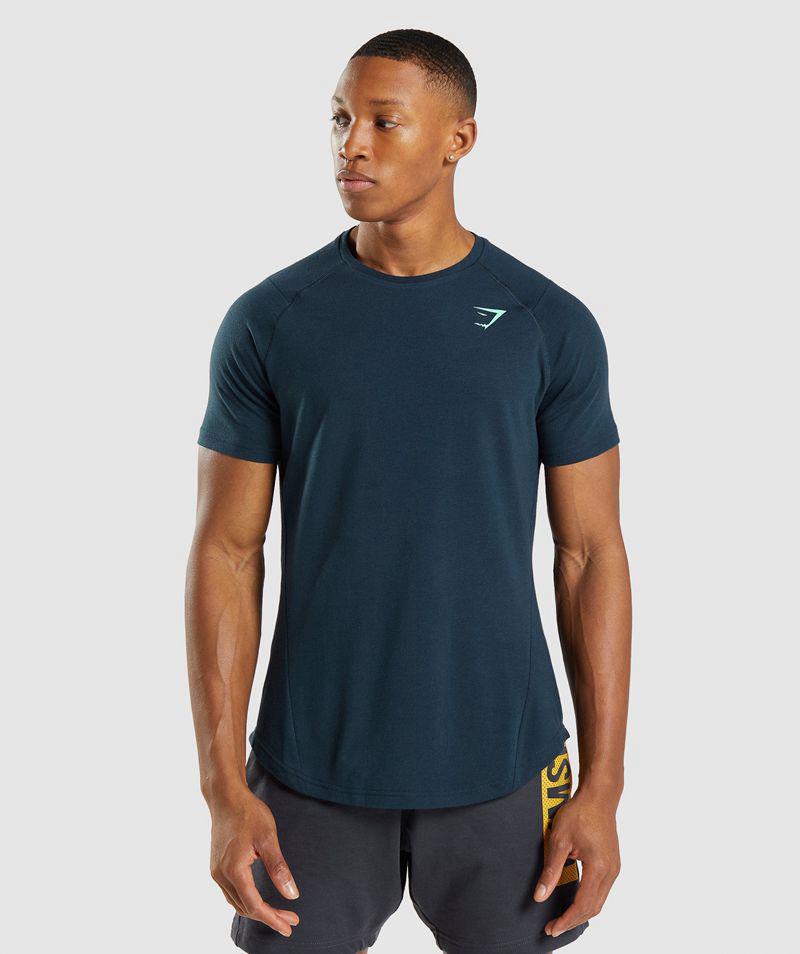 Gymshark Bold T-Shirts Férfi Sötétkék  Hungary |  FRHPO-4916