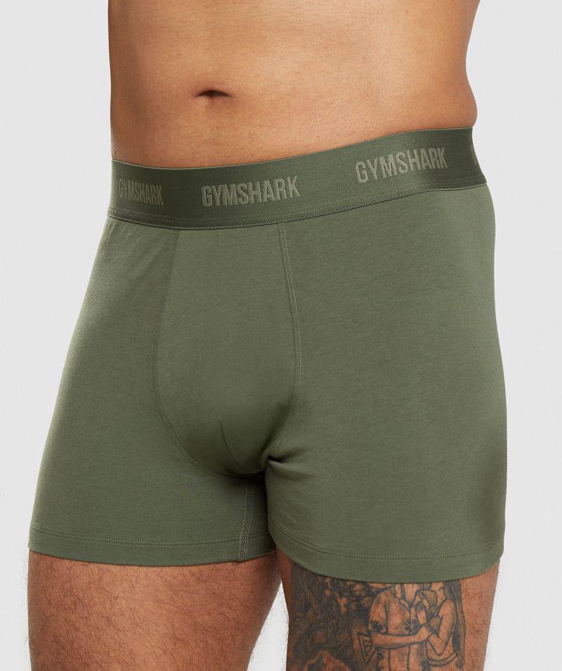 Gymshark Boxers 2pk Fehérnemű Férfi Olivazöld  Hungary |  MWRUS-3761