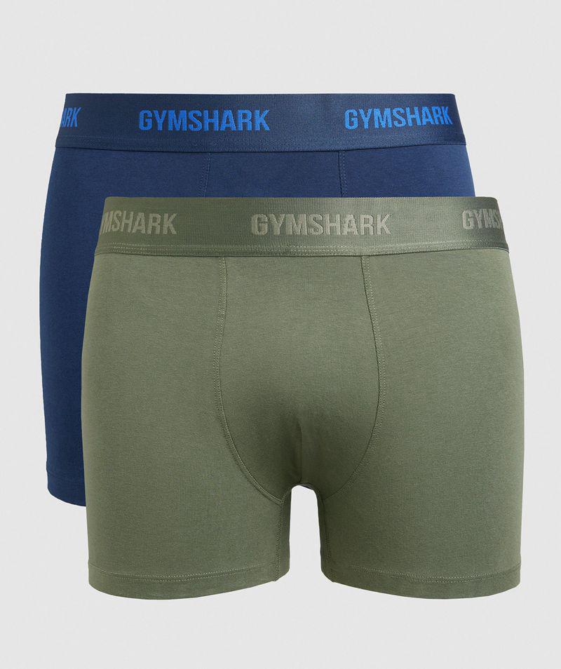 Gymshark Boxers 2pk Fehérnemű Férfi Olivazöld  Hungary |  MWRUS-3761