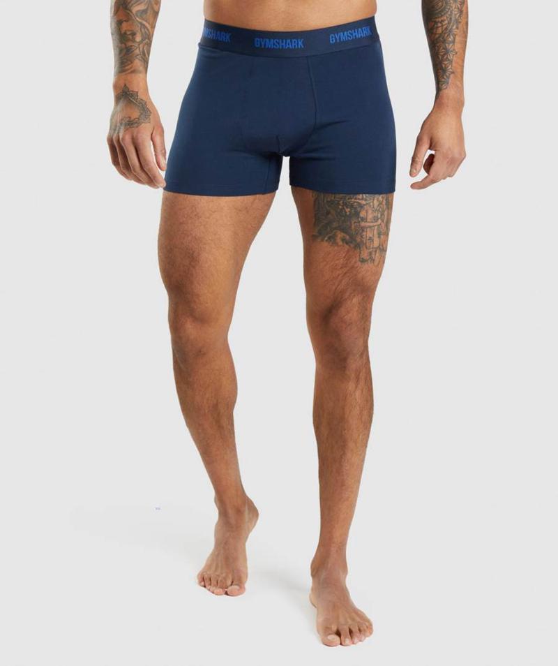 Gymshark Boxers 2pk Fehérnemű Férfi Sötétkék Olivazöld  Hungary |  FAGPZ-2639