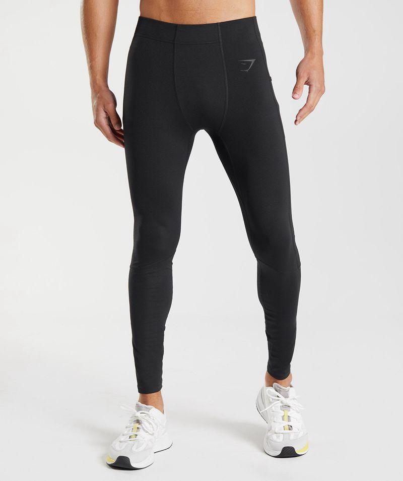 Gymshark Control Baselayer Leggings Férfi Fekete  Hungary |  KJYIP-1658