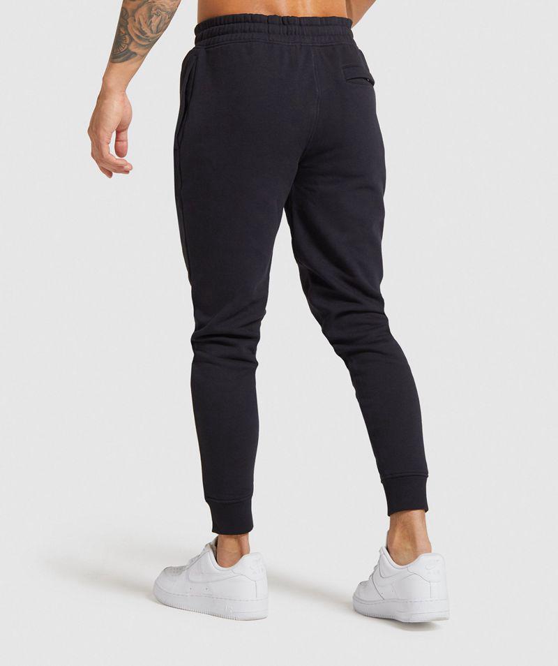 Gymshark Crest Jogger Nadrág Férfi Fekete  Hungary |  BTREV-9862