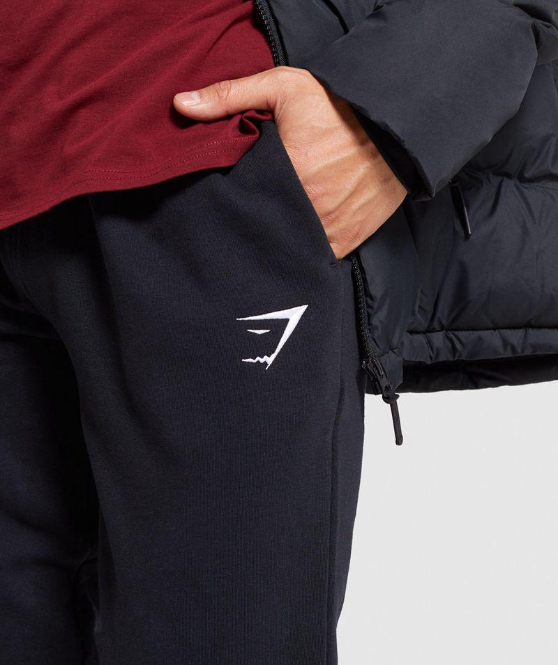 Gymshark Crest Jogger Nadrág Férfi Fekete  Hungary |  BTREV-9862