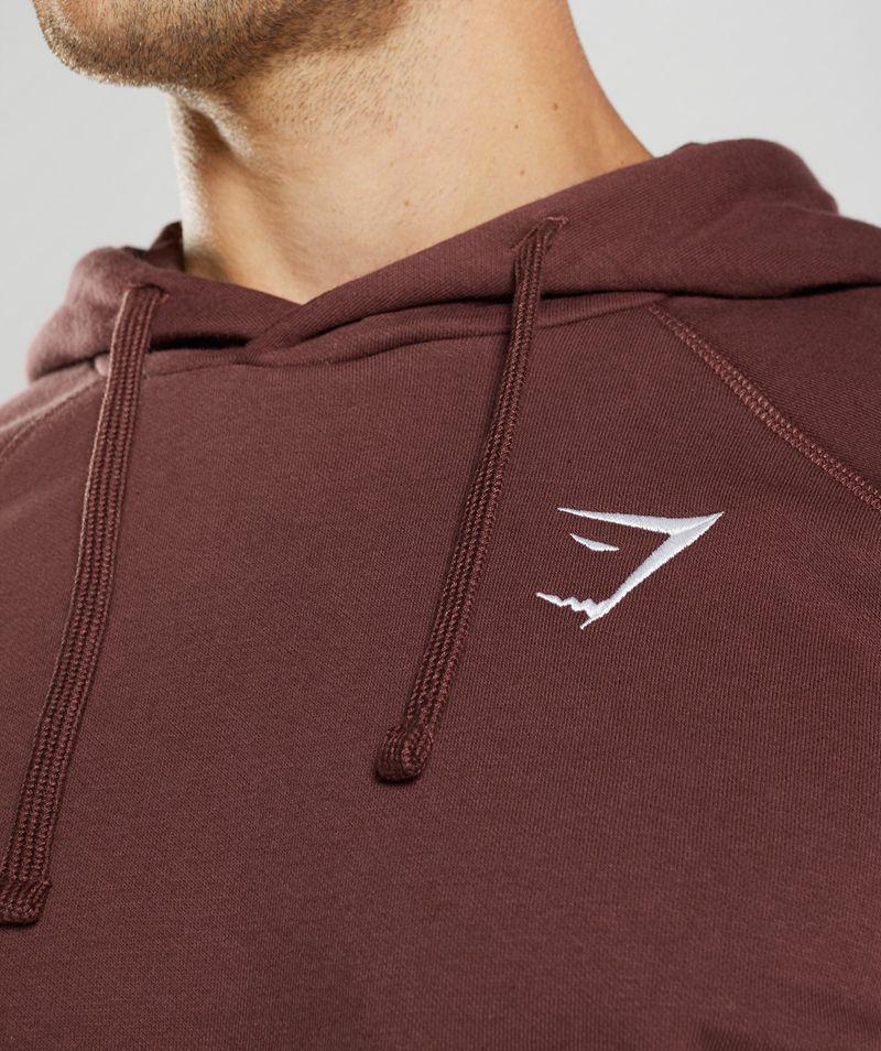 Gymshark Crest Kapucnis Pulóver Férfi Bordó  Hungary |  AMODJ-6198