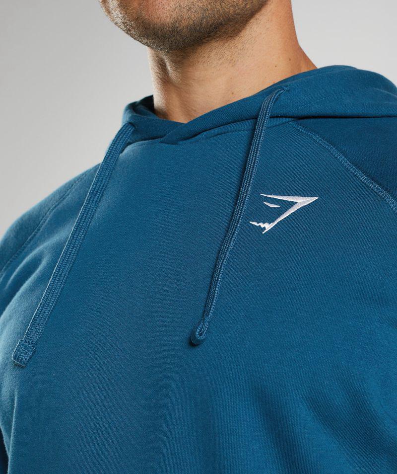 Gymshark Crest Kapucnis Pulóver Férfi Kék  Hungary |  VRGWE-3674