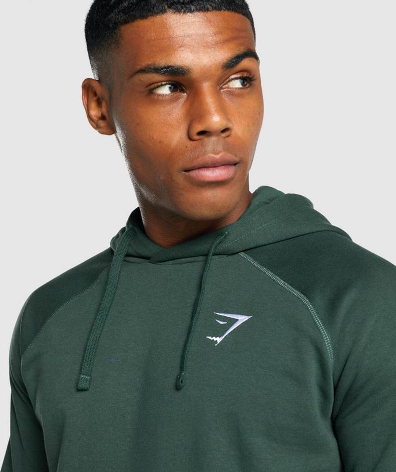 Gymshark Crest Kapucnis Pulóver Férfi Sötétzöld  Hungary |  ADNFO-8956