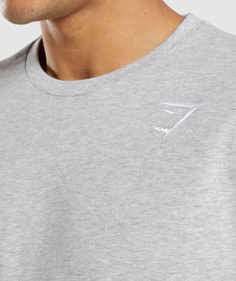 Gymshark Crest Long Sleeve T-Shirts Férfi Világos Szürke  Hungary |  DGCKN-2908