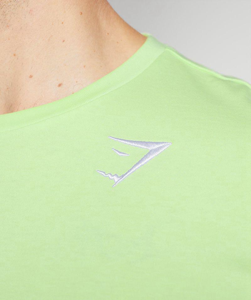 Gymshark Crest T-Shirts Férfi Zöld  Hungary |  WUCKT-3486