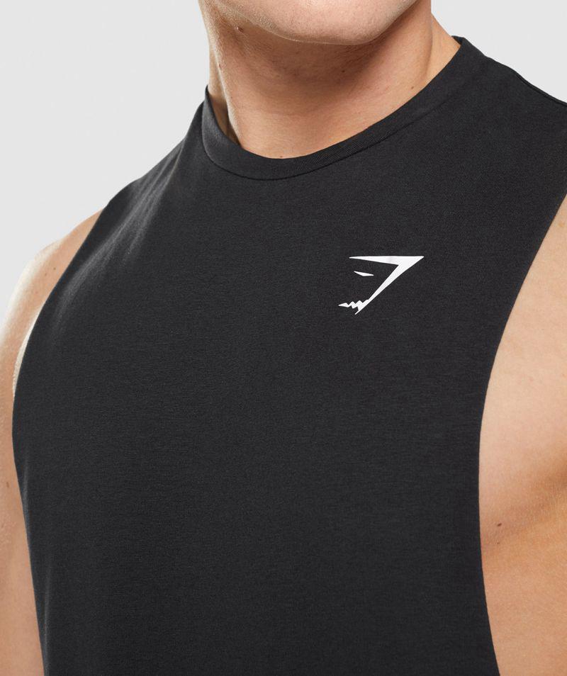 Gymshark Critical 2.0 Drop Arm Ujjatlan Póló Férfi Fekete  Hungary |  TBVEI-4981