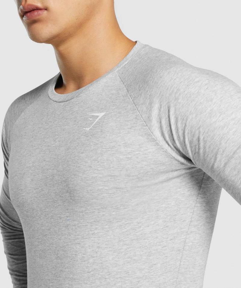 Gymshark Critical 2.0 Long Sleeve Pulóverek Férfi Világos Szürke  Hungary |  EDHXK-0649