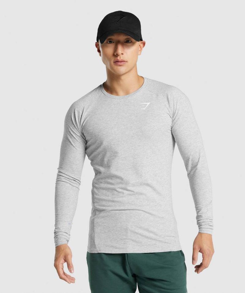 Gymshark Critical 2.0 Long Sleeve Pulóverek Férfi Világos Szürke  Hungary |  EDHXK-0649