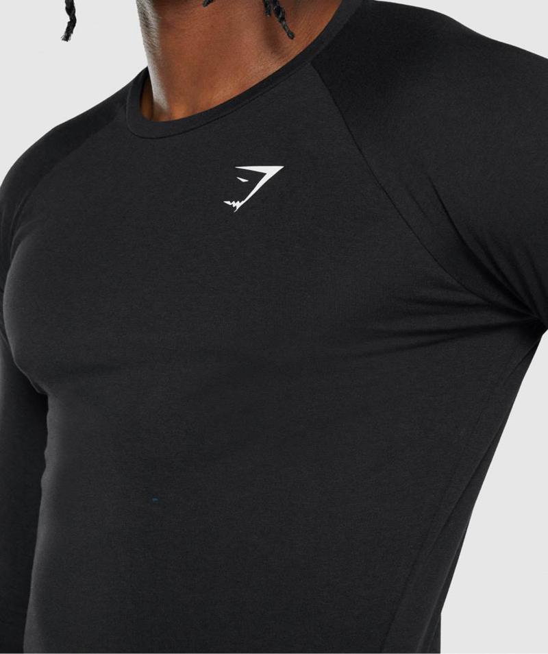 Gymshark Critical 2.0 Long Sleeve Pulóverek Férfi Fekete  Hungary |  RSIPL-8263