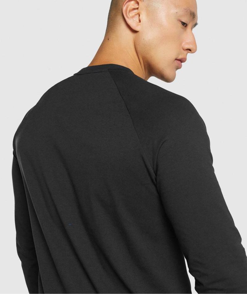 Gymshark Critical 2.0 Long Sleeve Pulóverek Férfi Fekete  Hungary |  SNVFM-2796